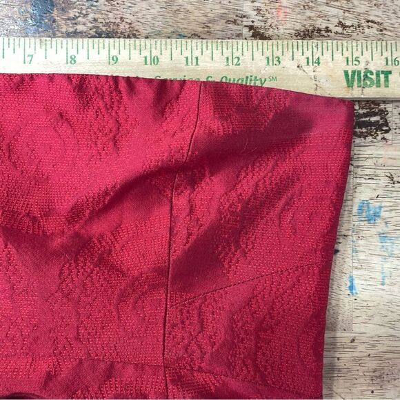 Theory Orsolya Strapless Cocktail Jacquard Dress Red Sz 2‎ - Picture 5 of 10
